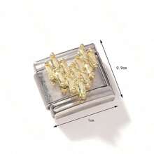 1/5/10 piezas Módulos de acero inoxidable, serie de corazón, flor y lazo - Ideal para hacer pulseras, anillos y regalos DIY