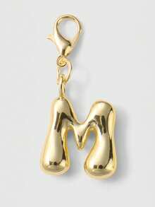 1 件 Y2K 简约优雅奢华百搭金银 26 个英文字母吊坠配饰，DIY 钥匙扣包包饰品，适合女性日常佩戴或送礼 - 金色 - 查看 19