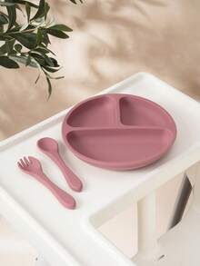 3PCS Personalized Customization Name Pattern Baby Food Storage Portable Fork Spoon Print On Demand Silicone Baby Dishes Custom Suction Dining Plate,Chic Autumn,Kids,Customized Kids Tableware - Multicolor - View 18