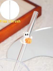 1PC/4PCS/7PCS Set Sedotan Ajaib Edisi Terbatas Halloween | Nakal + Kastil Berhantu + Kucing Hitam Misterius | Dapat Digunakan Kembali untuk Minuman Panas & Dingin | Perlengkapan Pesta yang Wajib Dimiliki! - Clear - View 11