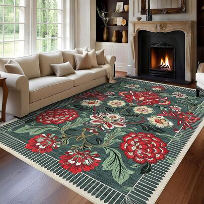 Plant Print Carpet …