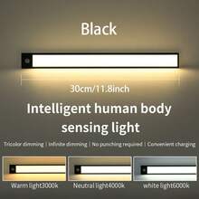 1pc Rechargeable Cabinet Light, Motion Sensor Light, USB Rechargeable LED Night Light, Three Light Colors Adjustable Cabinet Light, Wireless Magnetic Mounting Wall Lamp For Cabinet Kitchen Wardrobe Hallway Bedside - Upgrade - View 16