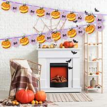 10 PIEZAS/50 PIEZAS/Set Banderas de Halloween, Calabazas, Fantasmas, Banderas, Banderas de Arrastre, Decoración del Hogar, Banderas de Jardín, Fiesta Temática, Decoración de Halloween, Decoración de Fiesta de Cumpleaños, Decoración de Frutas, Decoración de Celebración, Accesorios de Jardín y Patio Exterior - Multicolor - Ver 8