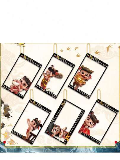 5pcs/8pcs/10pcs Random Delivery Nezha: Birth Of The Demon King Acrylic Double-Sided Clip Charm Pendant (Actual Item May Differ From Image)