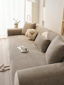 1pc All Season Sofa Cushion Cover, Modern Minimalist Non-Slip Sofa Seat Pad, Dust-Proof And Washable Sofa Slipcover, Soft And Fade-Resistant, Pet-Friendly, Fits L-Shaped Sofa And 1/2/3/4 Seater Sofa In Bedroom, Office, Living Room - Camel - View 5