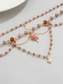 一款可爱的月亮流苏吊坠项链，灵感源自童话故事中的核心女性角色，多层串珠项链，是万圣节和圣诞节送给女性的理想礼物。 - 項鍊 - 查看 3