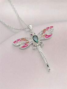 1 pièce Collier pendentif de libellule de style bohème élégant et coloré, convient comme bijou quotidien, de fête ou de voyage pour femme