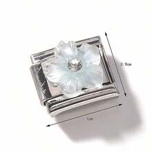 1/5/10 piezas Módulos de acero inoxidable, serie de corazón, flor y lazo - Ideal para hacer pulseras, anillos y regalos DIY