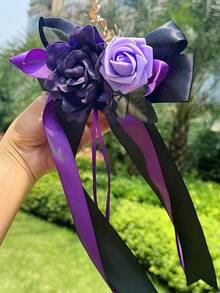 1 cái Hoa giả Trang trí đám cưới Hoa hồng (Có giác hút) Gương chiếu hậu ô tô Quà tặng Đèn ruy băng Trang trí nhà Trang trí ghế lối đi cho tiệc cưới - Nhiều màu - Xem 19