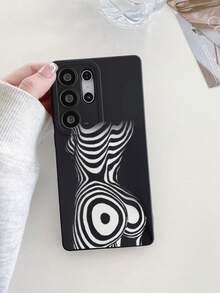 1 件艺术性感动漫女孩素描黑眼防震 TPU 材质手机壳，适合作为节日礼物，兼容 Xs/Xsmax/Xr/11 12 13 14 15 16pro/Promax/14 15 16plus Nothing、Pixel、INFINIX、Redmi 系列手机 - 彩色 - 查看 2