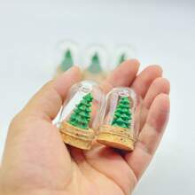 1pc Mini Glass Dome Christmas Tree Decor, Desktop Ornament, Micro Landscape Decoration, Beautiful Christmas Gift, Living Room Accessory Home Decor Christmas Decorations Room Decor