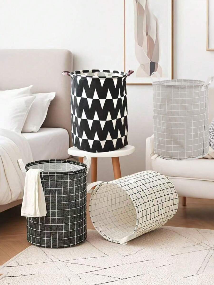 1 giỏ đựng đồ giặt tròn có thể gấp lại - Bền và sức chứa lớn, giỏ đựng quần áo bẩn di động có tay cầm - Thích hợp cho gia đình, ký túc xá, lưu trữ khi đi du lịch, giặt giũ - Nhiều màu - Xem 1