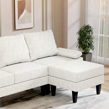 115" Modular Sectional Sofa, U Shaped Sectional Comfy Couch For Living Room, Convertible Modular Sofa Couch With Ottomans And Chaise, High Supportive & Soft Sponge, 5 Seats, Beige,11193463 - Màu be - Xem 5