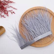 1米/39.37英寸人造羽毛饰边DIY婚纱羽毛丝带工艺品手工缝制流苏服装配饰8-10厘米