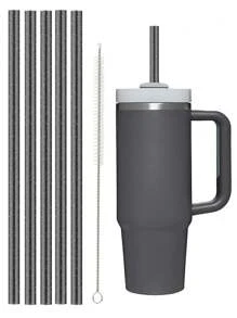 7pcs/6pcs/1pc/Set Replacement Glitter Straws For 40oz/30oz Cups, Material Reusable Straws With Cleaning Brush, Suitable For 30oz/40oz Cups, Cute & Modern Design, Great Gift For Family, Friends, Lover, Christmas, Valentine's Day - Multicolor - View 14