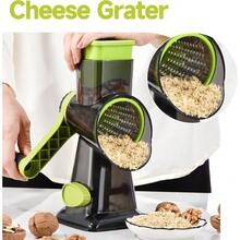 3-In-1 Rotary Food Processor - Manual Cheese Grater & Vegetable Slicer Set With Interchangeable Blades, Professional Grade For Kitchen/Restaurant, Effortless Shredding For Hard Cheese, Nuts, Chocolate Blocks - TSP xanh - Xem 7