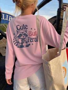 1 Peça Camiseta de Manga Longa com Gola Careca e Estampa de Rosto para Meninas Pré-Adolescentes, Roupa de Estudante Infantil de Outono - Esta Camiseta Chamativa com um Design de Rosto Fofo Certamente Fará as Crianças Sorrirem - Rosa chiclete - Visão 7