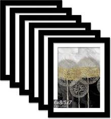 6x8 Picture Frame Set Of 6, Display Photo 5x7 With Mat Or 6 X 8 Without Mat, Light Weight And High Transparent 6 By 8 Frame For Wall - 6 Pack/Black/6"X8"2025