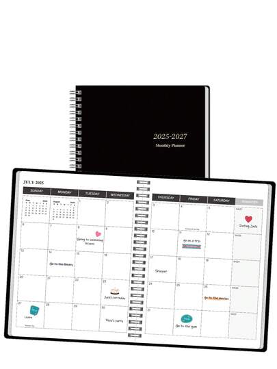 2025–2027 Calendar Book, 3-Year Simple Spiral Monthly Plannerwith Large Grids, Agenda & Goal Planning, Notes & Reminders,Perfect For Office&Home, Back To School Supplies,Teacher Gifts