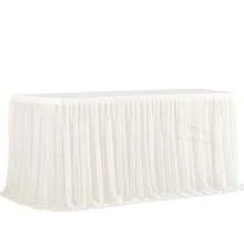 1pc Polyester Ruffled Table Skirt, Suitable For 48/72/96/108/168 Inch Rectangular Tables, Wrinkle-Resistant And Easy To Clean, Ruffle Hem Design, Ideal For Birthday, Party, Wedding, Bridal Shower, Celebration Decor - Multicolor - View 25
