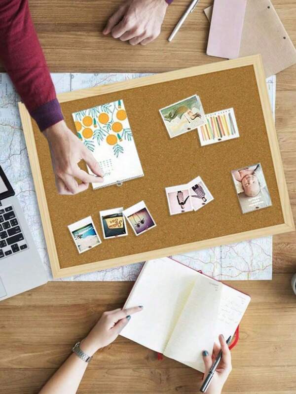 1 pieza Tablero de aviso multifuncional para oficina y hogar, de alta apariencia, decoración de pared de empresa, pared de fotos, tablero de corcho colgante de una o dos caras, estilo estudiantil para dormitorio (regalo aleatorio de chinchetas)