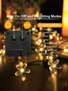 Solar Cherry Blossom String Lights – Waterproof Outdoor LED Fairy Lights For Garden, Patio, Lawn, Pathway & Tree Decor,