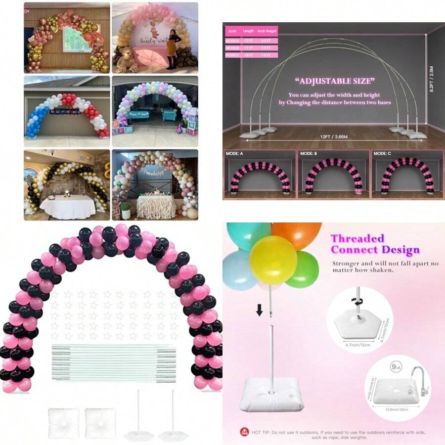 21ft Balloon Arch Stand Kit Free Combination In Width And Height E.G. 10ft X 7.5ft Convenient To Assemble And Disassemble