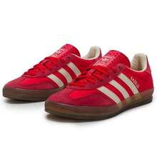 Adidas 女士 Gazelle 室内外日常旅行运动休闲鞋 JS1411 - 亮粉紅螢光/淺猩紅/乳白色 - 查看 6