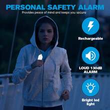New Personal Alarm, Women's Self-Defense Alarm, Outdoor Portable Alarm, Keychain Accessory, Self-Defense Keychain, Rechargeable Personal Alarm (130mAh Battery Capacity), Compact & Elegant Design, Flashlight, 130dB High-Decibel Alarm, LED Flashing Light, Suitable For Women And Elderly As Emergency Call Device