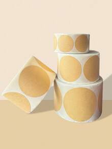 500 buc/rolă autocolante din hârtie kraft - autocolante pentru ambalare și etichetare pentru bijuterii, artizanat, organizare, borcane - etichete adezive rotunde goale pentru proprietarii de magazine și conserve, confecționarea de bijuterii, prezentarea și ambalarea bijuteriilor