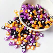 100/200pcs 8mm Acrylic Beads, Center Beads, Love Beads, Orange, Black, Purple, Halloween Holiday Beads, Party Decoration Beads, DIY Accessory Beads, Can Be Made Into Bracelets, Bracelets, Bracelets, Phone Chains, Decoration Beads