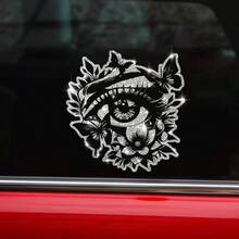 Pegatinas de coche de vinilo con silueta de ojos creativos y mariposa floral - Pegatinas de material similar a cristal y metal con efecto de piedras preciosas para vehículos y accesorios del hogar, camiones, vehículos todoterreno, puertas, ventanas, decoración trasera. El mejor regalo