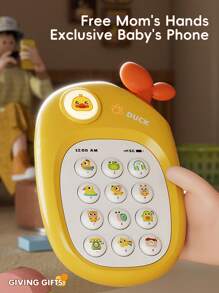 1 st. mini söt telefonleksak för bebisar, sensorisk inlärningsleksak för spädbarn pojkar och flickor, flera ljud- och ljuseffekter, tandsprickningsleksak, babypresent - Multifärgad - Visa 7