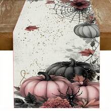 1 Colorful Pumpkin And Other Holiday Element Pattern Table Flag, Made Of 72 Inch Knitted Polyester Fiber, Suitable For Holiday Gathering Tables, Home Kitchen Decoration, And Gifts. - Multicolor - View 36
