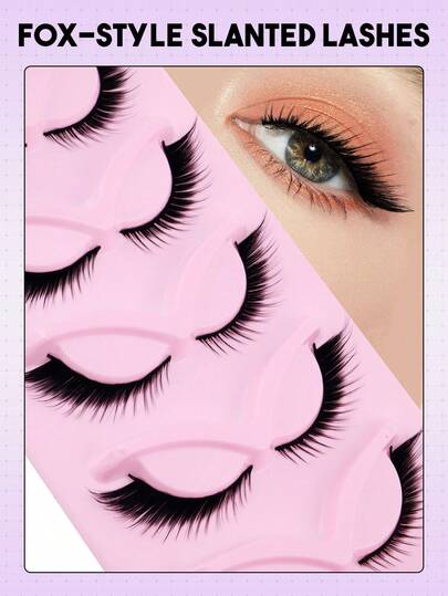 5 Pares de Extensões de Cílios com Asas Fofas, Cílios Leves e Confortáveis de 7mm a 14mm para Uso Diário, Encontros, Festas, Maquiagem