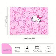 Sanrio 2 pièces Étui à lunettes Hello chat, Chiffon de nettoyage de lunettes Hello chat, Coffret de rangement 2 pièces pour Lunettes modes avec chiffon de nettoyage de lunettes, Etui à lunettes, Monture de lunettes, Etui à lunettes, Accessoires de lunettes unisexes Conception charmante Boîte de rangement de lunettes portable en matériau PU résistant à la pression