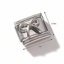 1/5/10 piezas Módulos de acero inoxidable, serie de corazón, flor y lazo - Ideal para hacer pulseras, anillos y regalos DIY