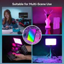 M160 R2- Luce video a colori, luce LED digitale ricaricabile da 1800mAh per fotocamere reflex, illuminazione per telefoni cellulari, computer, luce LED portatile per fotocamere, alimentazione USB, adatto per registrazioni in loco, live streaming, registrazione video, trucco, selfie, fotografia e videoconferenze. Adatto per selfie, live streaming, fotografia, luce portatile per selfie e telefono.