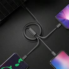 三合一快充线 | 尼龙编织，兼容 、OPPO、vivo、Redmi、OnePlus 等智能手机，兼容 14/13/12/11/SE/X/8/7/6，多功能三合一 USB 快充线，兼容 /Type-C/Micro USB 充电线，兼容 14/13/12 Pro Max/Xs Max 充电线，兼容 、安卓设备、相机、MP3 充电器，旅行通用适配器 - 彩色 - 查看 5