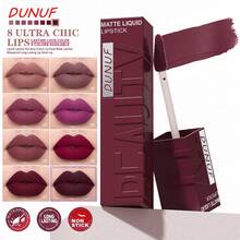 DUNUF 1pcs Liquid Matte Lipstick Velvet Matte Women'S Makeup ,Long-Lasting Waterproof Non-Stick Cup Non-Fade Lip Gloss , Waterproof And Long-Lasting,Ideal For Holidays And Halloween, Christmas, Valentine'S Day - 彩色 - 查看 8