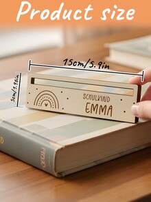 Personalized Reading Aid With Wooden Ruler, School Start Gift With Name, Start Of School Gift, Personalized School Cone, Personalized Gift, Personalized Reading Aid, School Start Gift, Back To School, Personalized School Gift, Personalized Ruler, Start Of School Gift, Wooden Ruler, Reading Training, Reading Aid With Name, Ruler With Name, School Introduction Gift, Personalized Bookmark - Multicolor - View 6