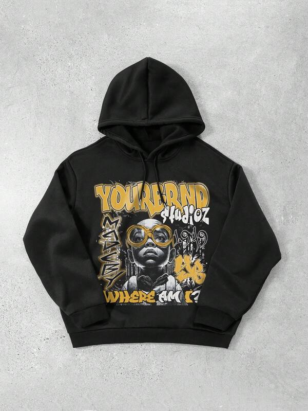 Men's Cool Sweatshirt, Loose Casual Sweatshirt, Classic Black, Versatile And Dirt-Resistant, Easy To Wear In Various Occasions, Simple And Stylish When Worn Alone, Not Bulky When Layered, Sizes From S To XXL To Fit Different Body Types.