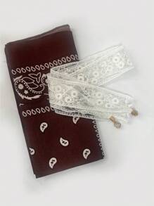 1pc Versatile Lace Headscarf Set, For Scarves, Bandanas, Head Wraps - Multicolor - View 13