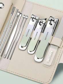 Ensemble de 4 pièces de coupe-ongles avec sac de rangement. Comprend un coupe-ongles diagonal, une lime à ongles. Convient pour la maison et les salons de manucure professionnels.