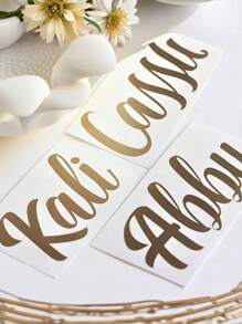 1 Stück individuell beschriftbare Namensschild Aufkleber, ideal für DIY, geeignet für Hochzeiten, Feiertage, Partys und den täglichen Gebrauch, in verschiedenen Farben erhältlich: Schwarz, Pink, Rot, Mehrfarbig, Weiß, Gelb, Gold, Grün, usw.