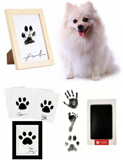 3pcs 2025 New A Non-Contact Ink Pad With A Pet Paw Print Kit, A Pet Track Ink-Free Pad For Keeping Cat/Dog Paw Print Pet Souvenirs(When You Buy An Ink Pad, You Also Get Two Free Card Paper)