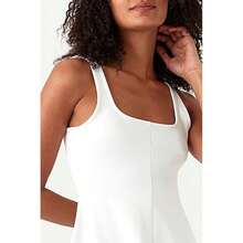 SELECT White Plain Scuba Dress - White - View 4