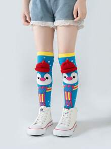 1 Pair Kids Socks, Cute Girls Socks, & Stretchy Mid-Calf Novelty Socks