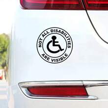 1pc Not All Disabilities Are Visible Car Stickers Car Doors And Windows Decoration Car Accessories Vinyl Decal - Multicolor - View 8