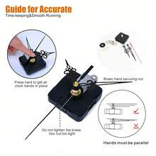 1 Stück DIY Uhr Zubehör, Quarz Uhrwerk Set mit 3 Sätzen Zeiger, für Uhrenreparatur, Ersatz, Dekoration, geeignet für Wandmontage, Geschenke, Schaftlänge 28mm Heimdekoration Raumdekoration